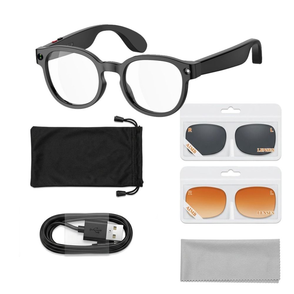 Smart Glasses Lens - 2 in 1 AIスマートグラス HD写真・動画・音声リアルタイム翻訳 スマートAIグラス