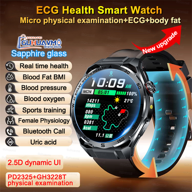 Fatigue Band Monitor - 新しい血圧・尿酸・体脂肪スマートウォッチ、マイクロ身体検査、疲労検知、健康ウォッチ、ECGスマートウォッチ