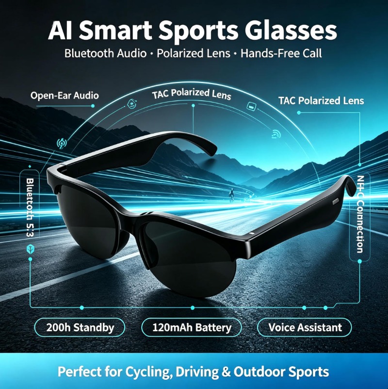 スマートスポーツグラス オープンイヤーオーディオ ブルートゥ - Smart Glasses Lens のレビューと価格
