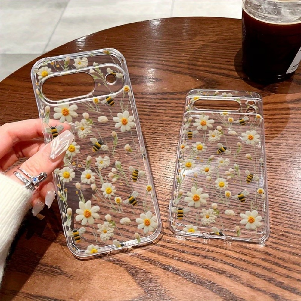 かわいいミツバチの花柄ソフトクリア電話ケース Google  - Google Pixel 8A のレビューと価格